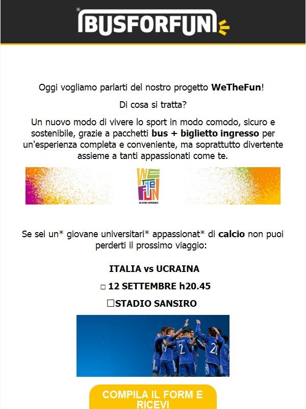 Italia vs Ucraina con il nuovo progetto di BusForFun⚽️💙