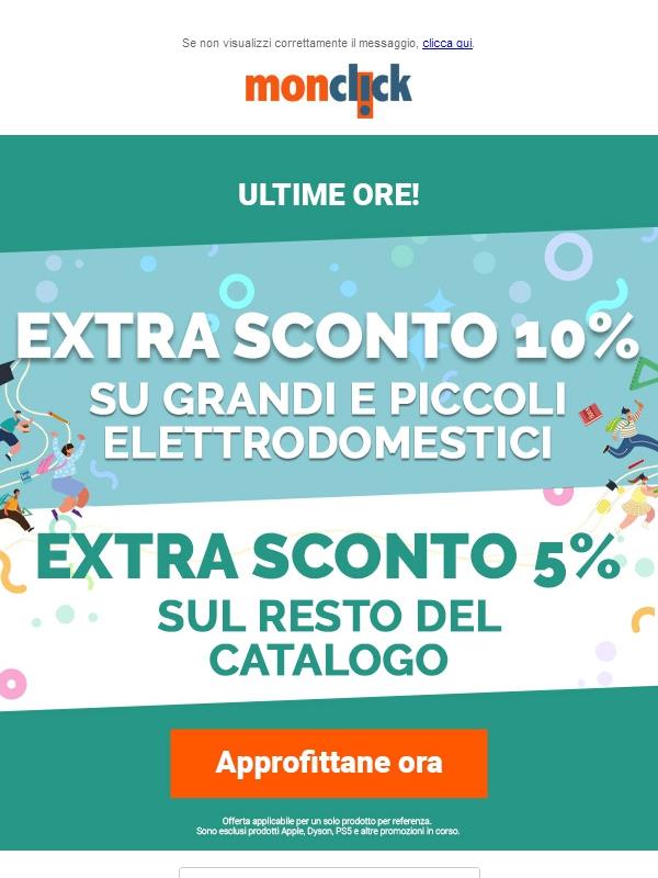 ✨ Ultime ore per approfittare di un Extra Sconto a carrello fino al 10%!