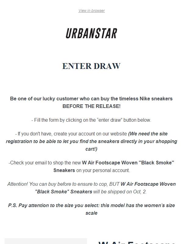 ENTER DRAW-  W Air Footscape Woven Sneakers