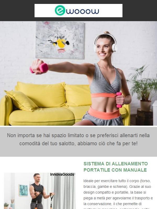 Allenati anche a casa con i nostri attrezzi per fitness