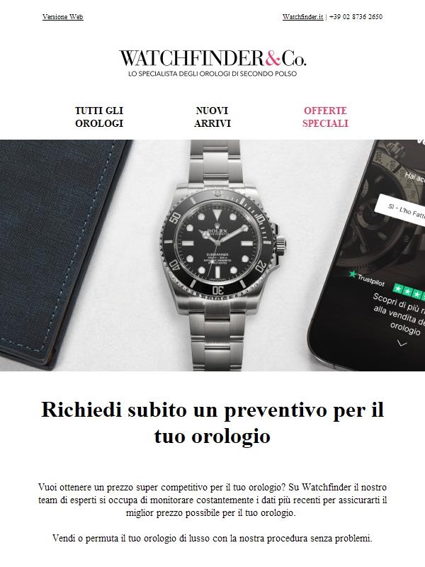 Richiedi subito un preventivo per il tuo orologio