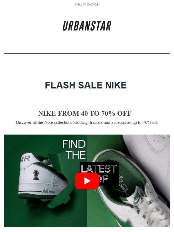 NIKE FLASH SALE - Up to 70% off