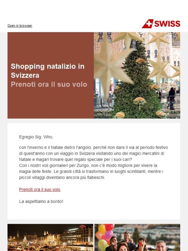 Shopping natalizio in Svizzera con SWISS 🎄