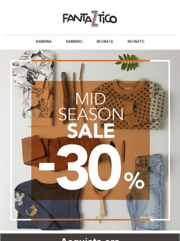 Mid Season Time: - 30% su tutti gli articoli