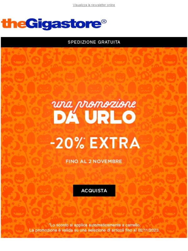 Promozione da paura: -20% EXTRA su una selezione di articoli!