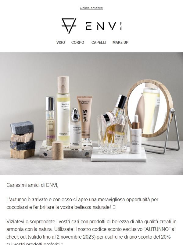 Esperienze di bellezza autunnali: 20% di sconto su TUTTI i prodotti! 🍁🍂