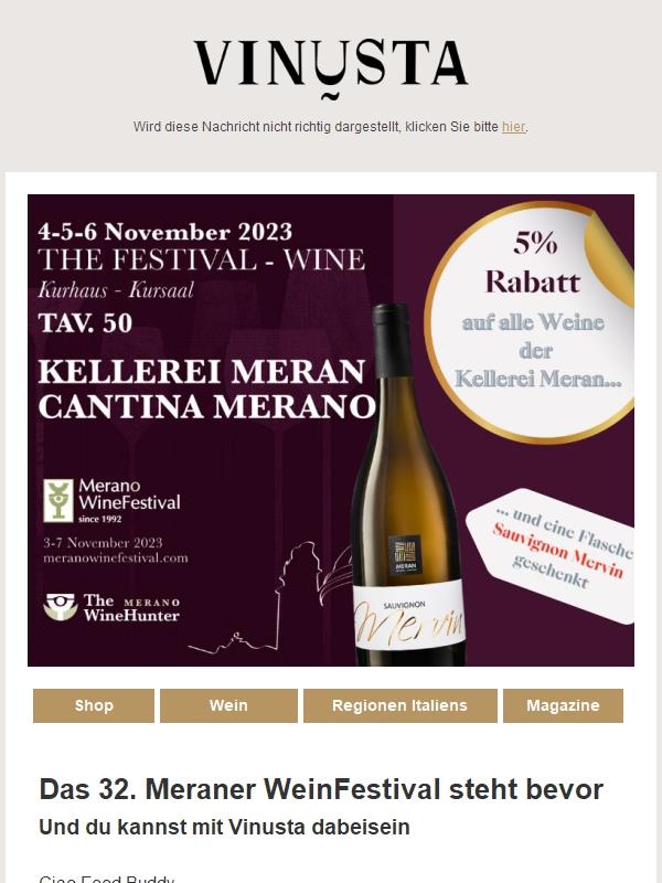 Meraner WeinFestival: -5% auf die besten Meraner Weine 🍷☀️