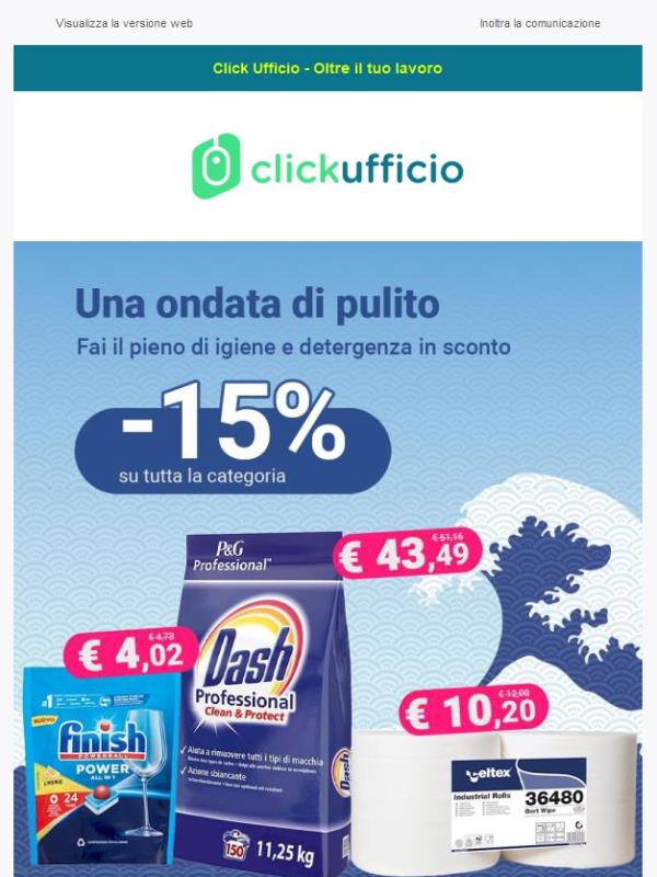 Cavalca l'onda del pulito! Sconto 15% fino a mezzanotte!!
