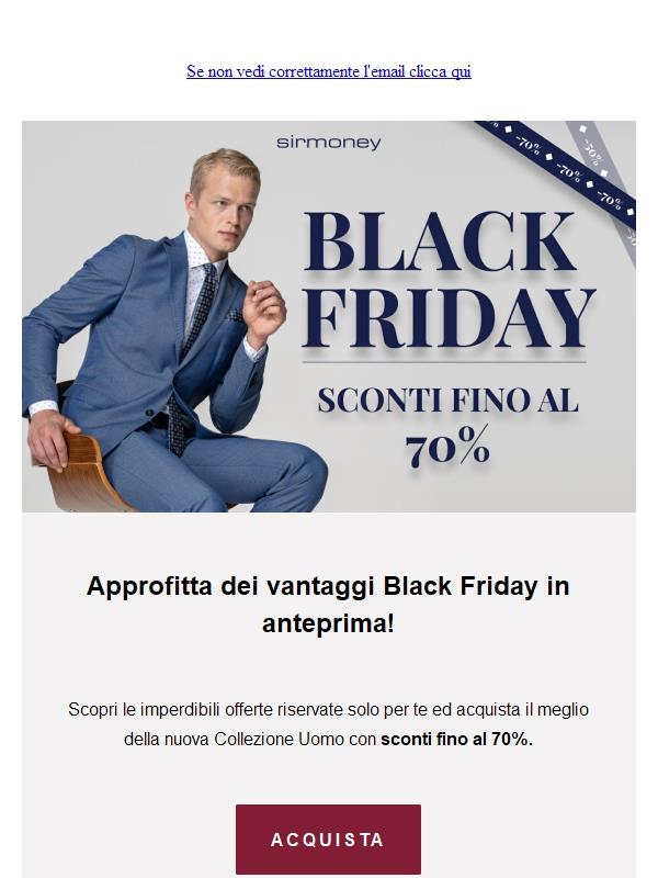 Il Black Friday inizia oggi! Sconti fino al 70%