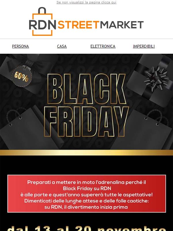 Il Black Friday arriva prima: fino -60% dal 13 al 20 novembre