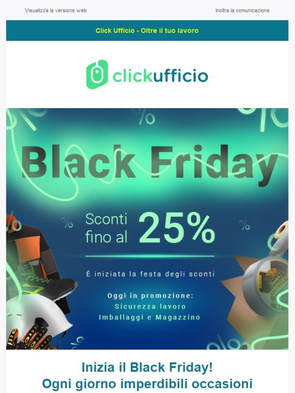 Inizia gli sconti del Black Friday! Fino al -25% su centinaia di prodotti
