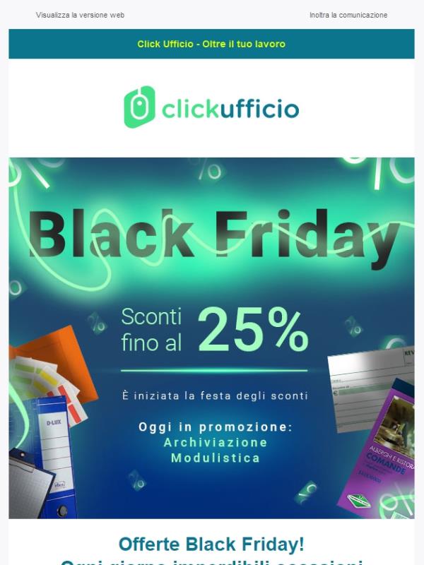 Offerte Black Friday! Fino al -25% di sconto su raccoglitori e modulistica