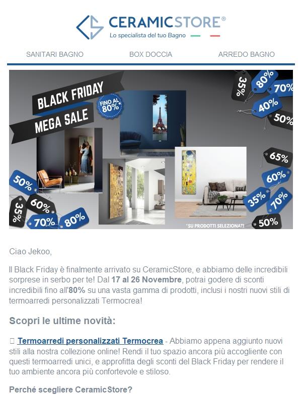 Afferra i migliori affari del Black Friday su CeramicStore! 🌟