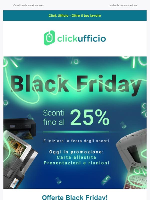 Black Friday: Fino al 25% di sconto su stampanti, distruggidocumenti e contaverifica banconote