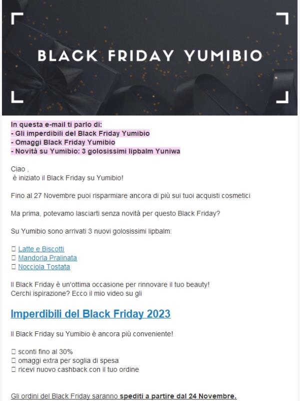 Black Friday Yumibio!