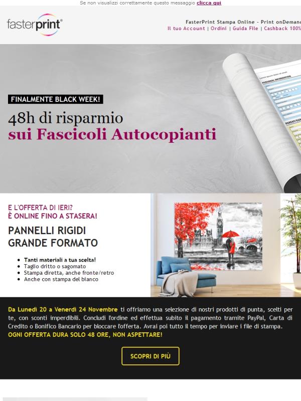 Black Week | Offerta 48h sui Fascicoli Autocopianti
