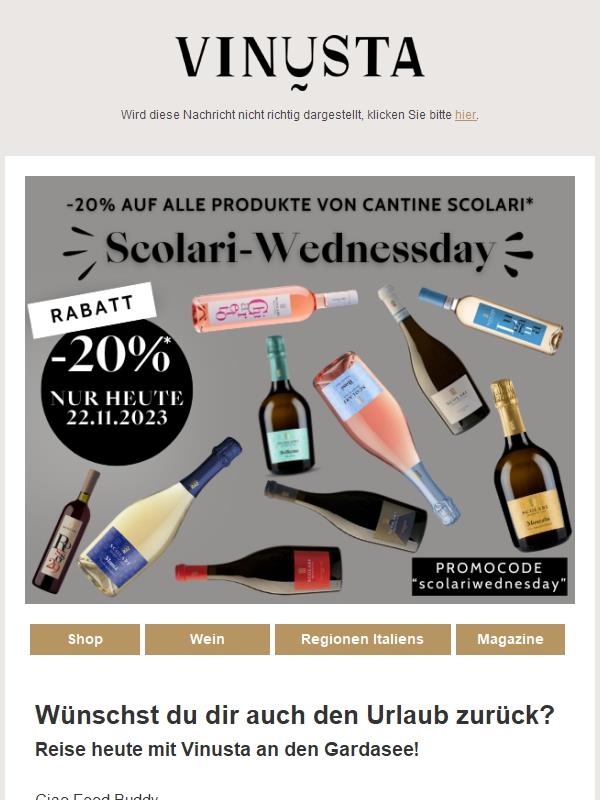 Black Wednesday: -20% auf Weine der Cantine Scolari 😍🥂