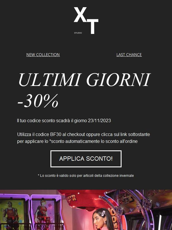 Il codice sconto scadrà il 23/11/2023