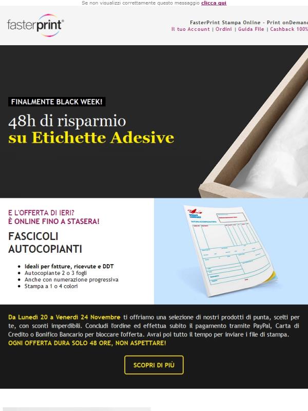 Black Week | Offerta 48h sulle Etichette Adesive