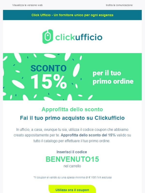 Sconto 15% sul primo ordine + Offerte Black friday! Approfittane ora!!