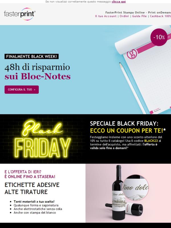 Black Friday | Offerta 48h sui Blocchi e... un coupon!
