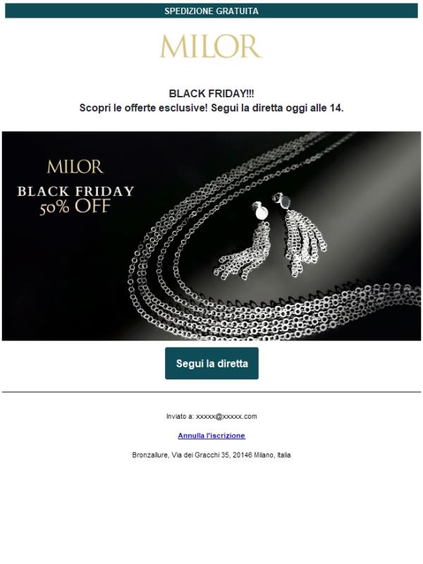 BLACK FRIDAY! Non perderti la diretta: oggi alle 14