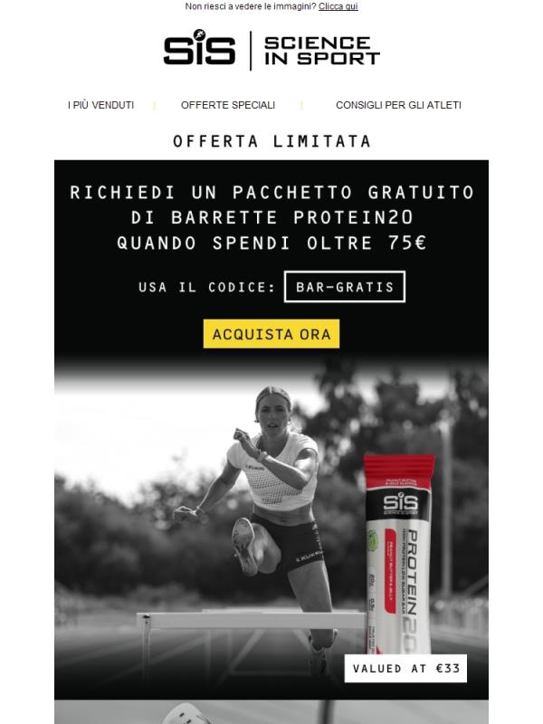 Vuoi 12 Barrette Protein20 GRATIS?