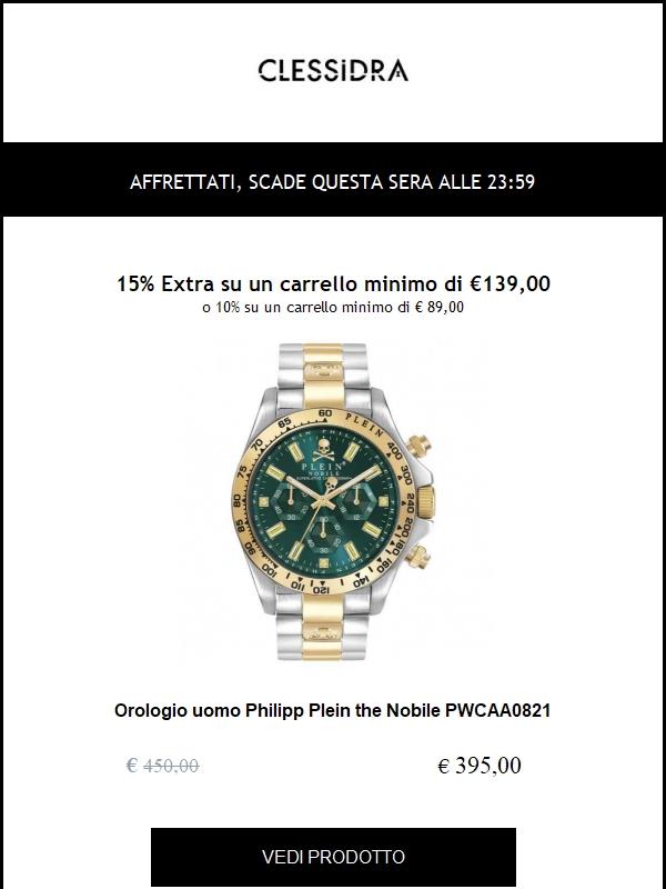 Scade alle 23:59 👉 15% Extra su Swarovski, Maserati, PdPaola