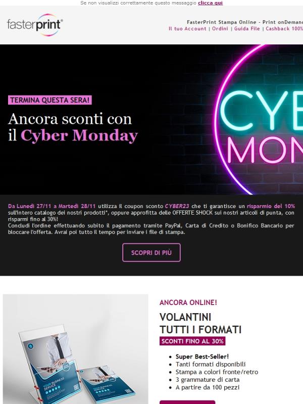 CYBER23 | Ultime ore per utilizzare il coupon sconto