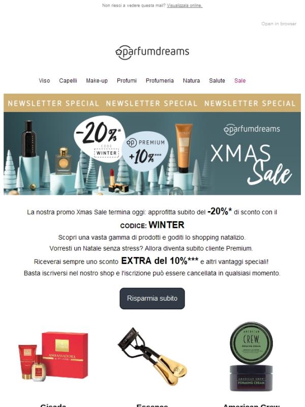 parfumdreams Solo fino a oggi! 20 + 10 con la promo Xmas SALE Jekoo