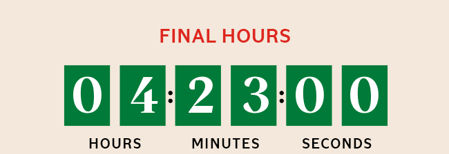 HURRY! FINAL HOURS TO ENJOY FREE SHIPPING ON ALL ORDERS*