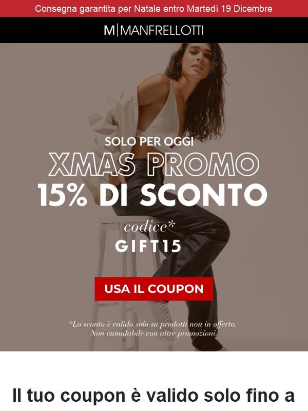 Solo oggi⏰ -15% sui tuoi regali!🎄