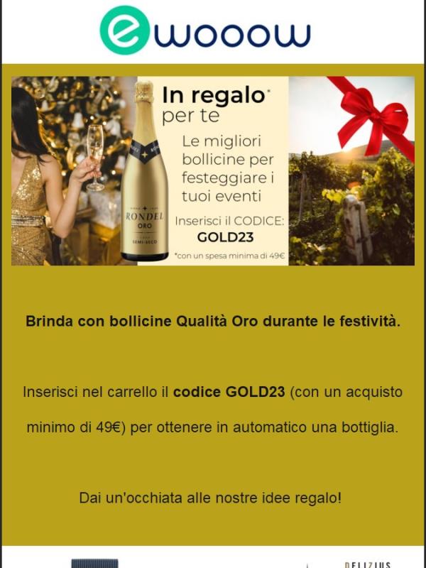 una bottiglia di champagne nel tuo carrello