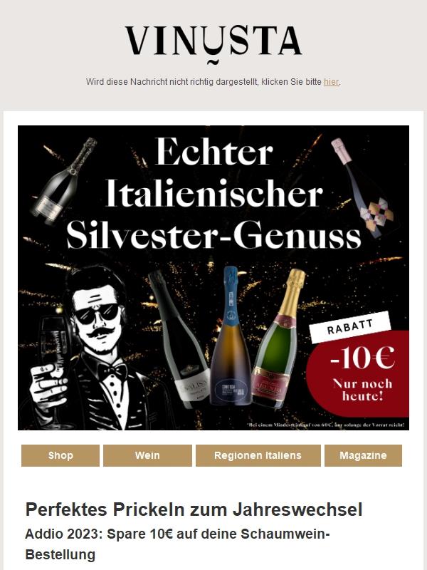 Sekt für Silvester: nur heute mit 10€ Rabatt 🍾🥂