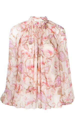 Blusa con stampa a fiori