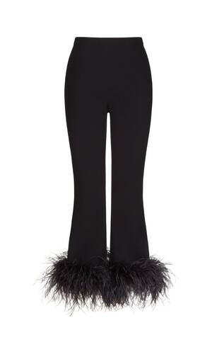 Pantalone con fondo piume