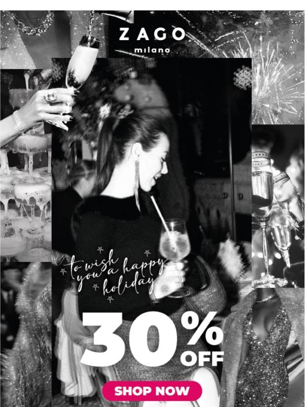 30% OFF 😍 Inizia l'anno al top!