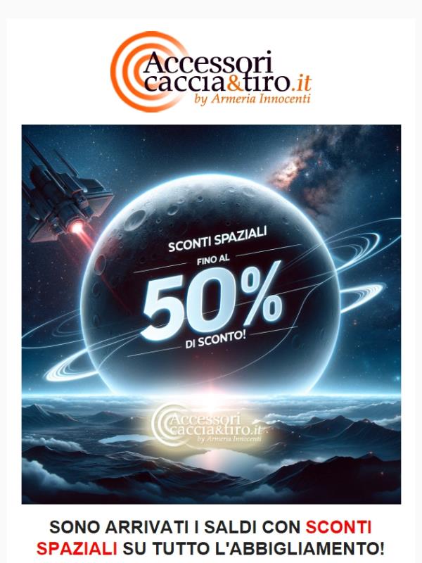 SALDI Spaziali! 50% di Sconto su Abbigliamento