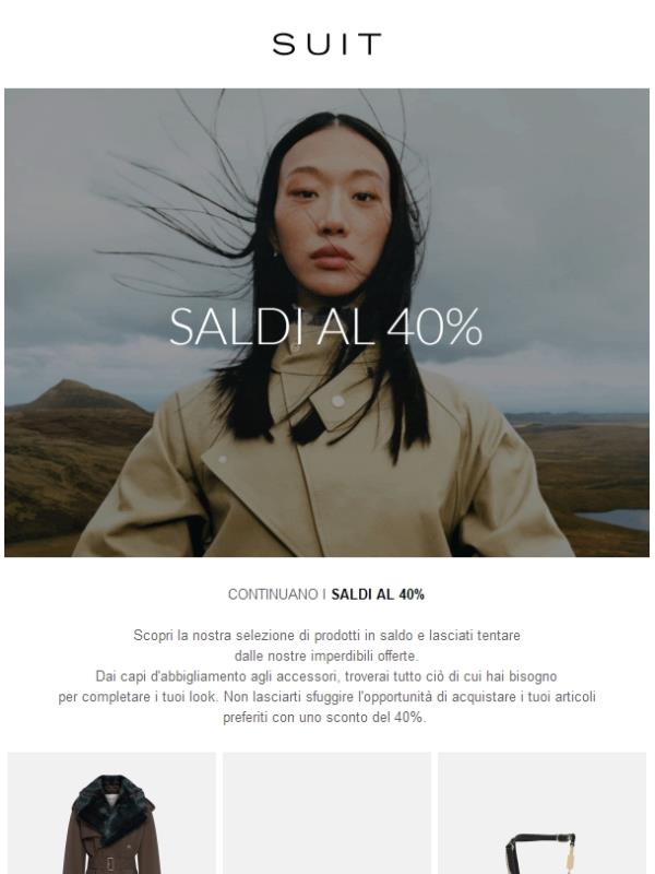 Approfitta subito: Saldi al 40%