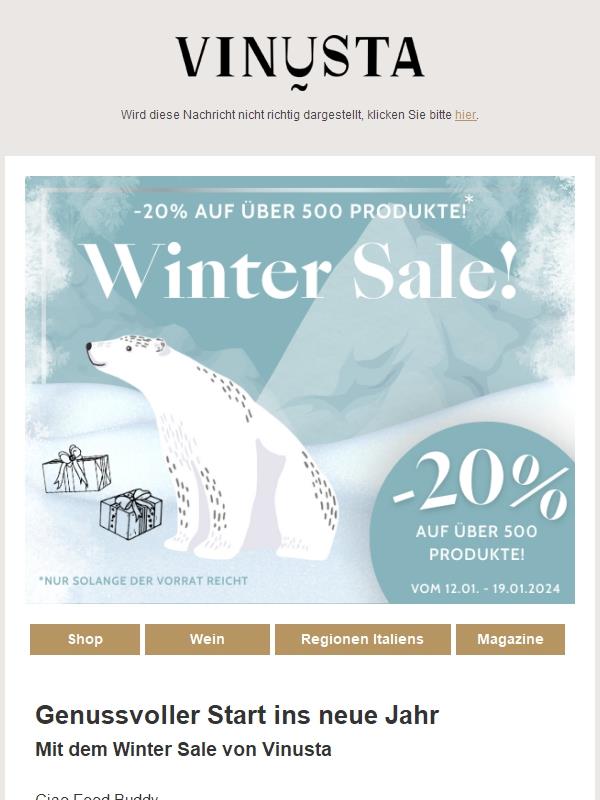 Winter Sale bei Vinusta: -20% ❄️🤩