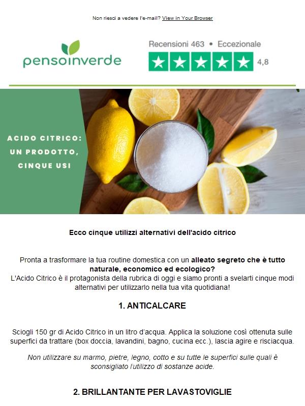 Acido citrico: 5 utilizzi che non conosci