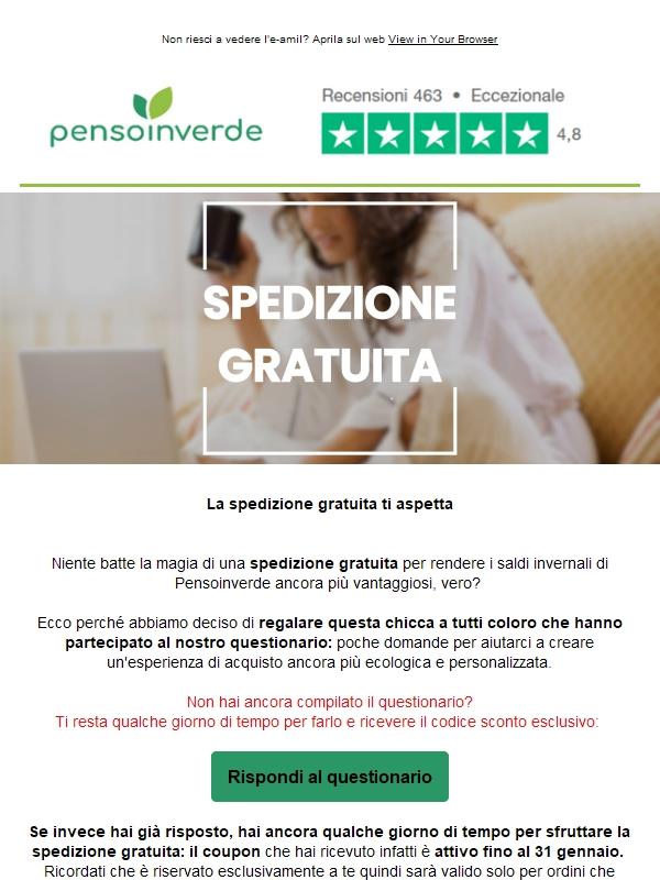 Hai già sfruttato la spedizione gratuita?
