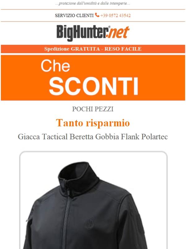 Affrettati! Giacca Tactical Beretta Gobbia Flank Polartec... Ultimi Pezzi