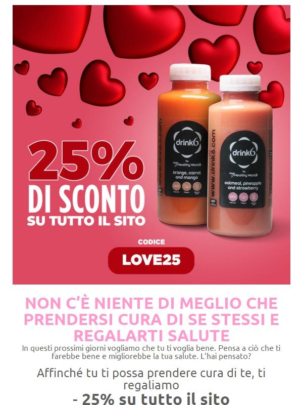 -25% sito web. Questi prossimi giorni sono per volerti bene!