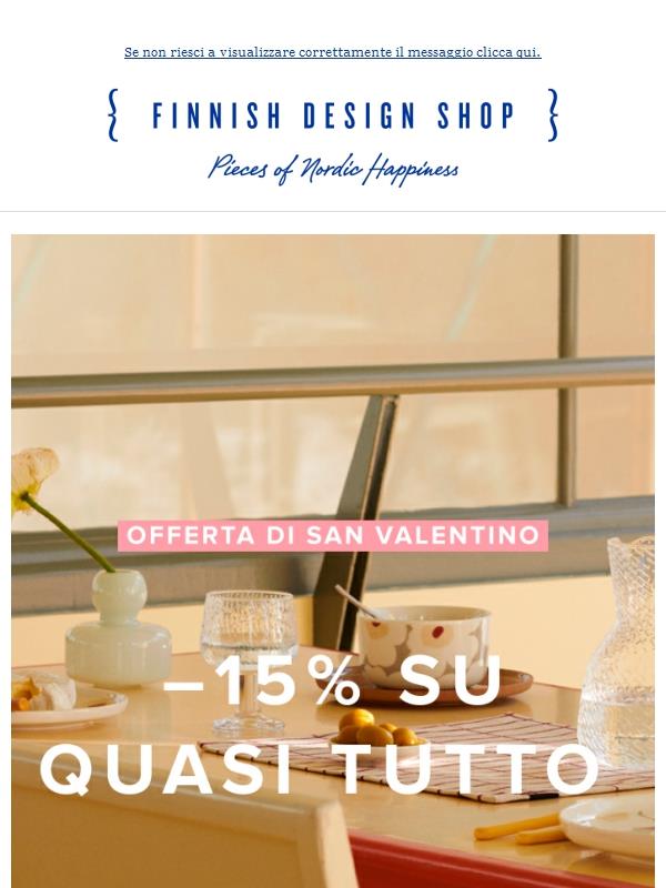 Ordina oggi e risparmia: 15% di sconto su tutto il sito