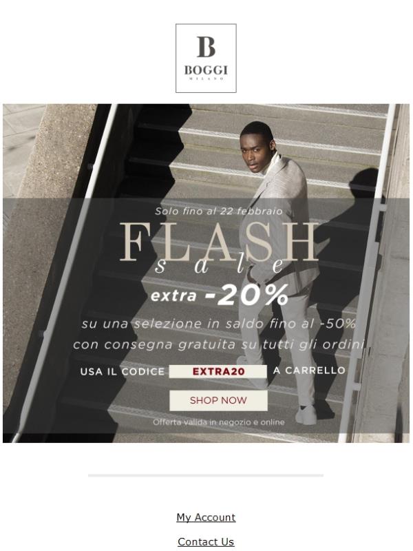 Flash Sale: extra -20% su una selezione in saldo