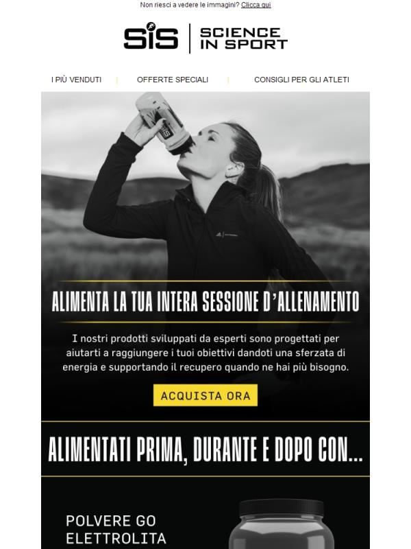 Ti stai alimentando durante l'intero allenamento?
