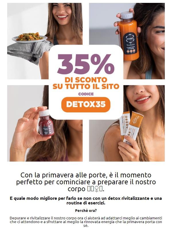 Preparati alla primavera con il nostro Detox! -35% codice: DETOX35