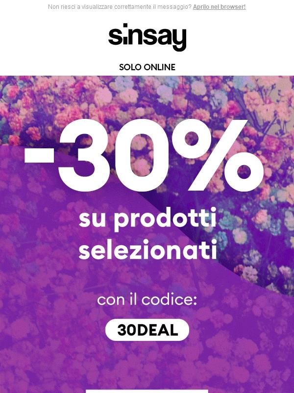 📢 -30% su prodotti selezionati
