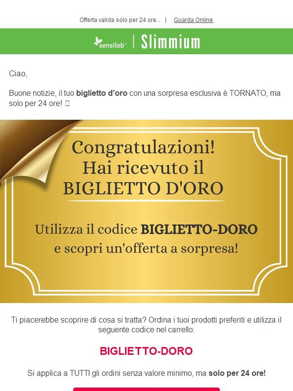 💛 Il biglietto d'oro ti aspetta